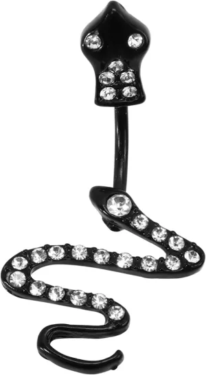 SAFIGLE Unique Belly Button Piercing Stainless Steel Decor Snake Navel Ring for Daily Party Wear