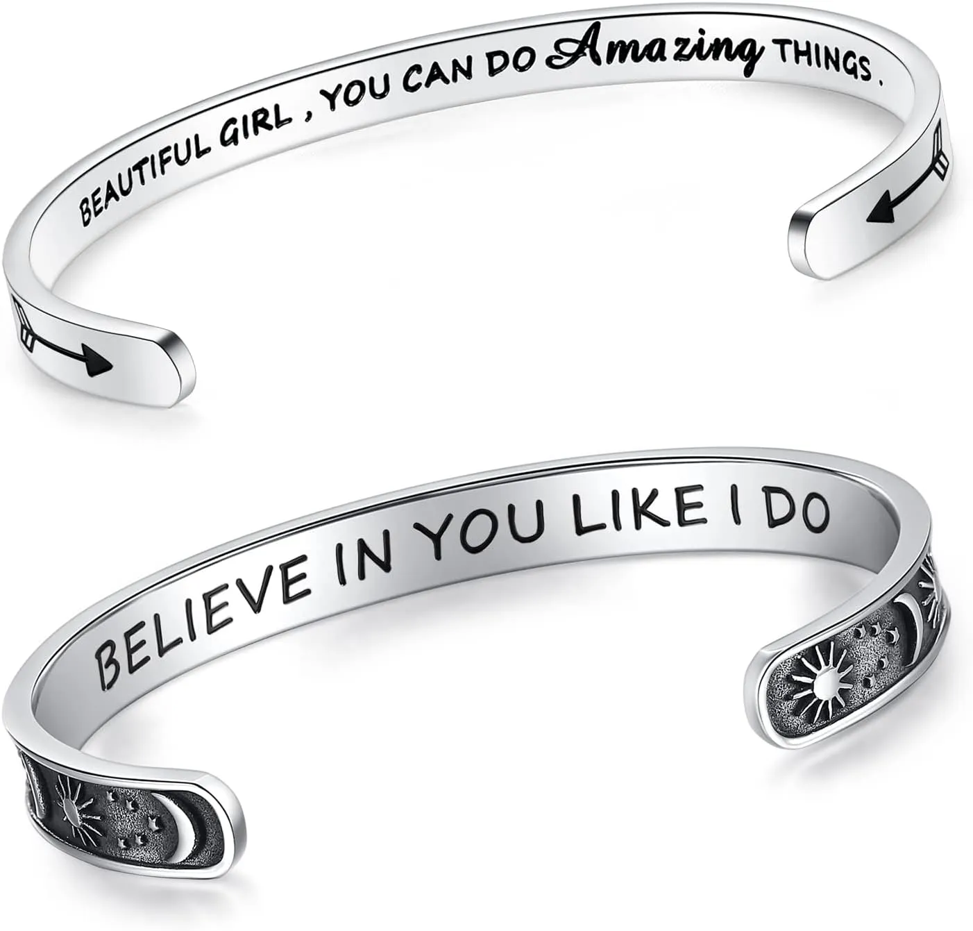 SAM & LORI Set of 2 Bracelets for Women Teens Beautiful Girl - Believe in You Like I Do