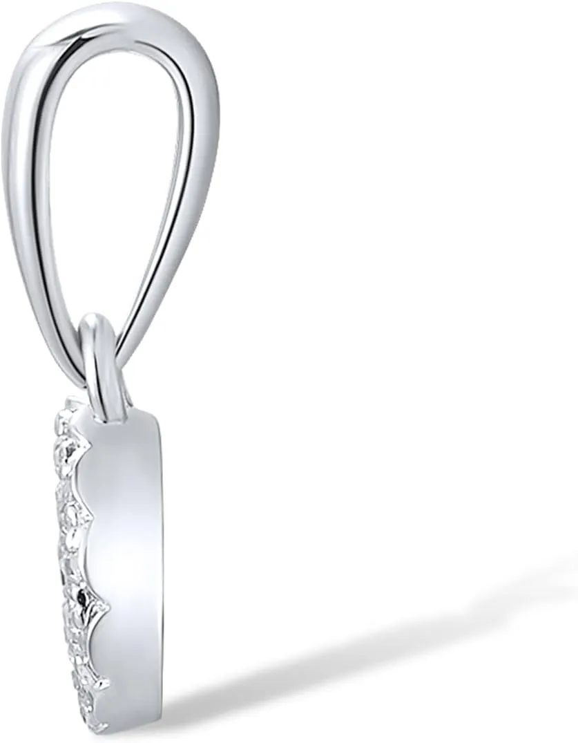 Santuzza 10K Solid Gold Genuine Diamond Simple Dainty Pendant Without Chain for Women
