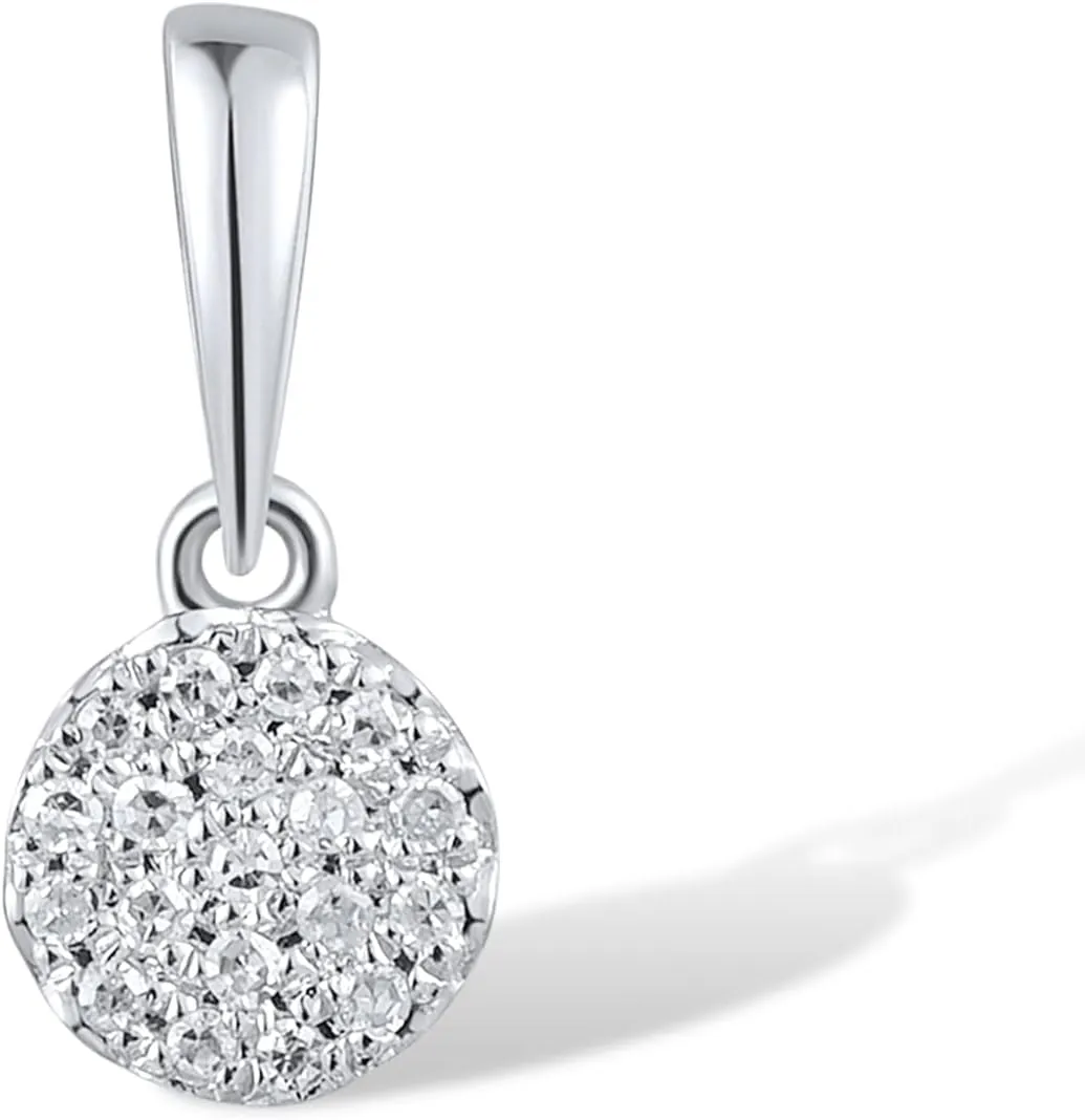 Santuzza 10K Solid Gold Genuine Diamond Simple Dainty Pendant Without Chain for Women