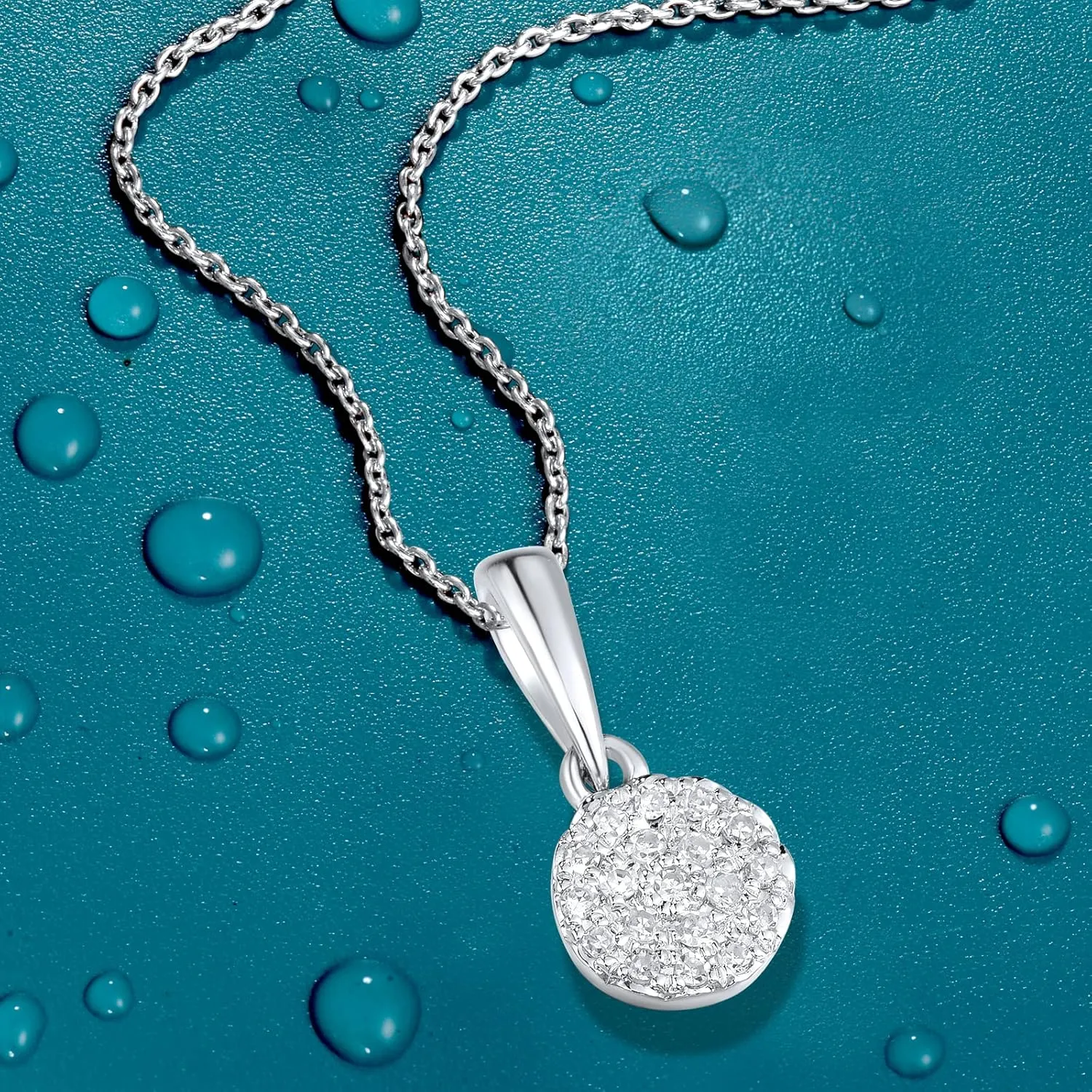 Santuzza 10K Solid Gold Genuine Diamond Simple Dainty Pendant Without Chain for Women