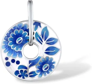 Santuzza 925 Sterling Silver Handmade Enamel Pattern Pendant