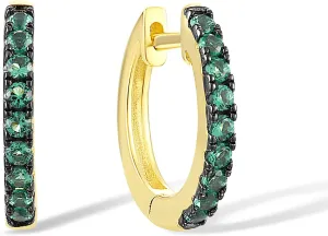 Santuzza 925 Sterling Silver Huggie Hoop Earrings Cubic Zirconia Small Cuff Pierced Earring