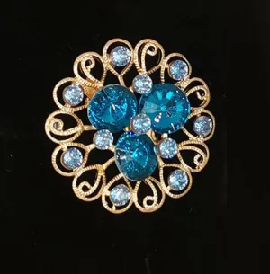 SB297 - Blue Gemstone Brooch