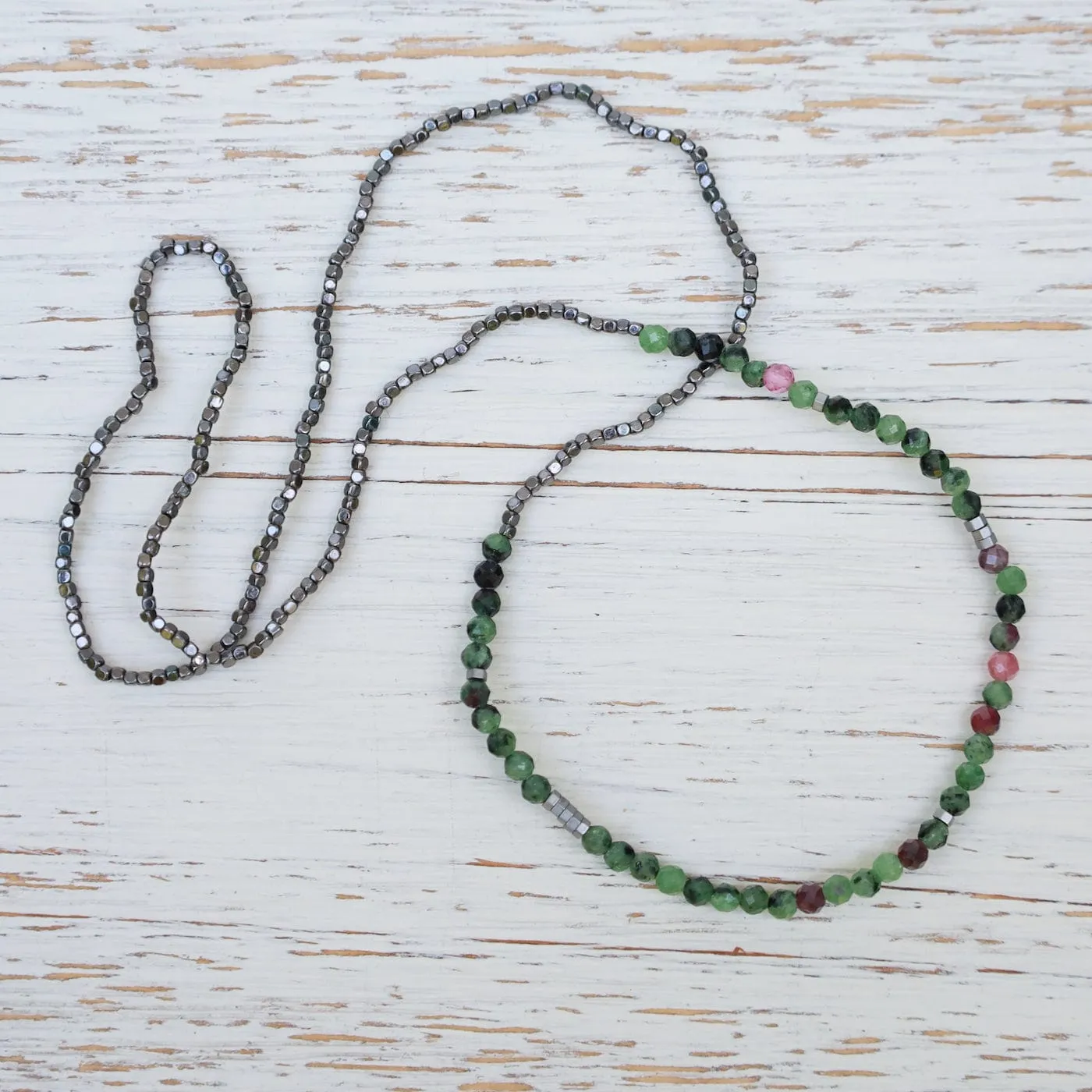 Scout Delicate Ruby Zoisite Wrap Bracelet and Necklace