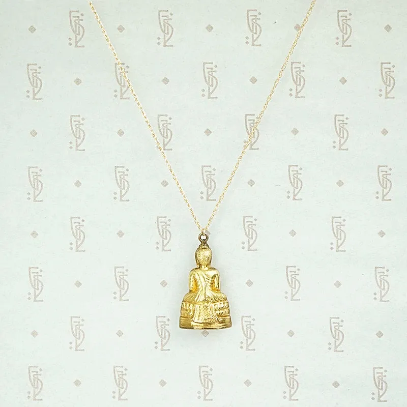 Serene Gold Meditation Buddha Pendant