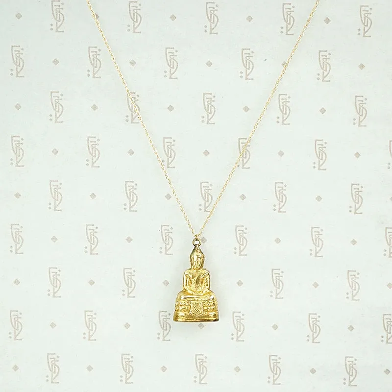 Serene Gold Meditation Buddha Pendant