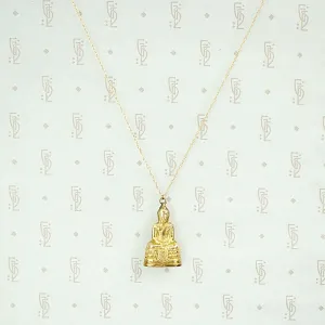 Serene Gold Meditation Buddha Pendant