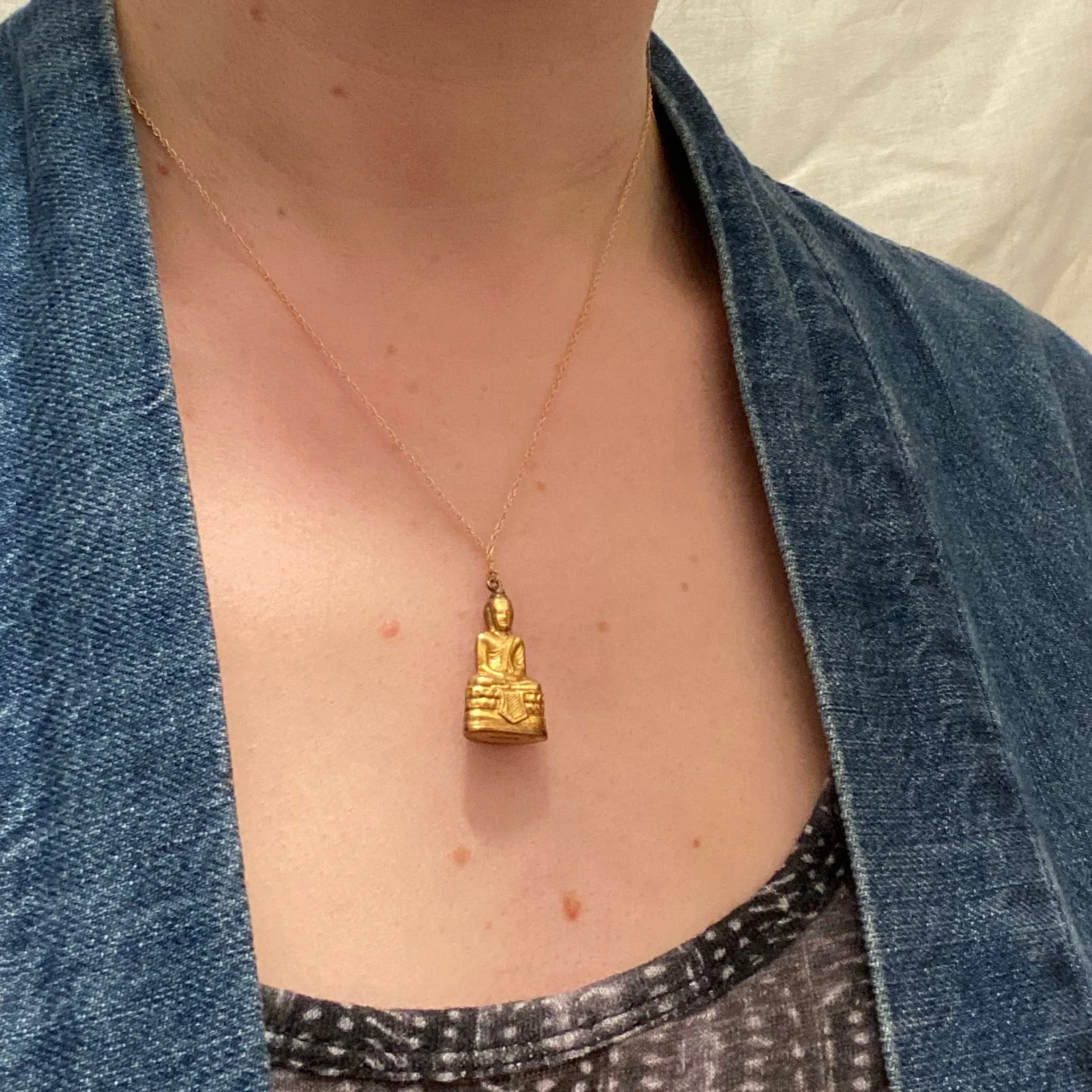 Serene Gold Meditation Buddha Pendant