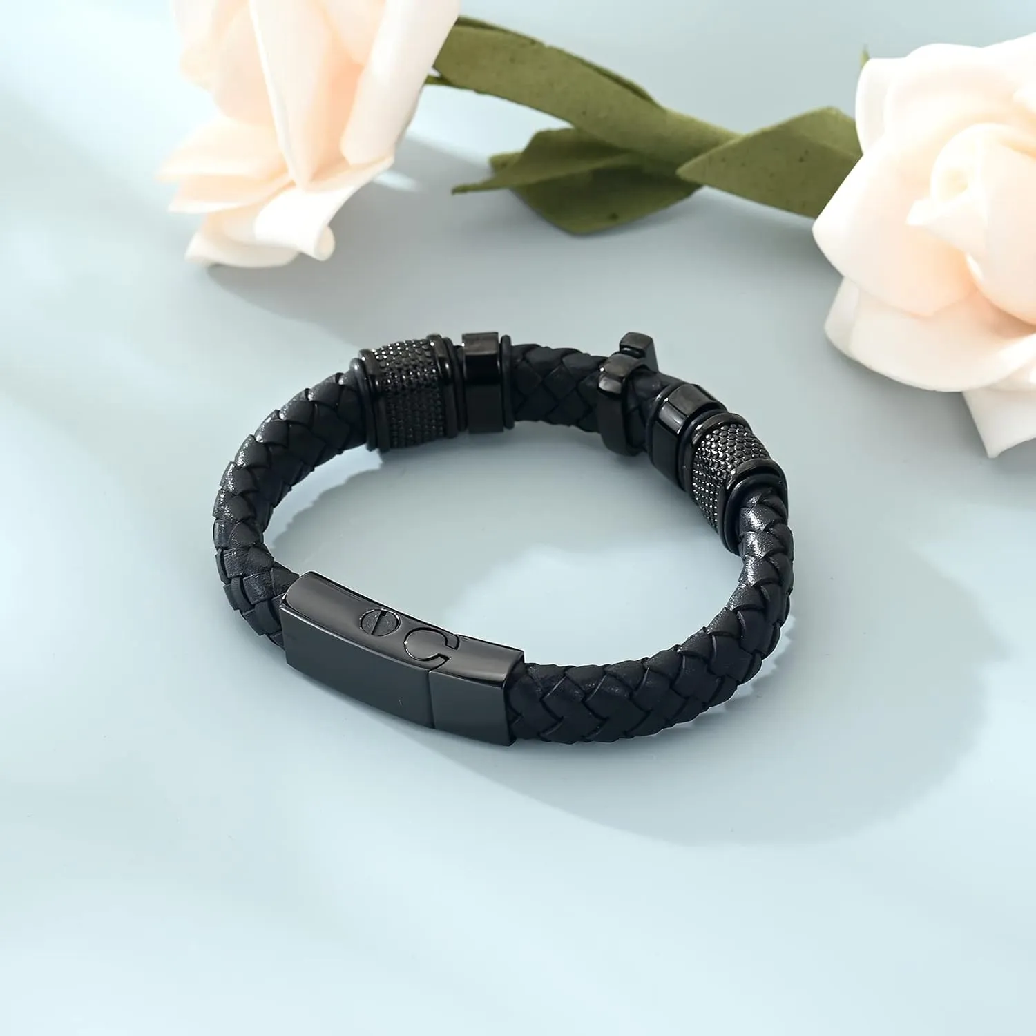 shajwo Cremation Jewelry Cross Urn Bracelet for Ashes for Women Men Keepsake Memorial Cuff Bracelet