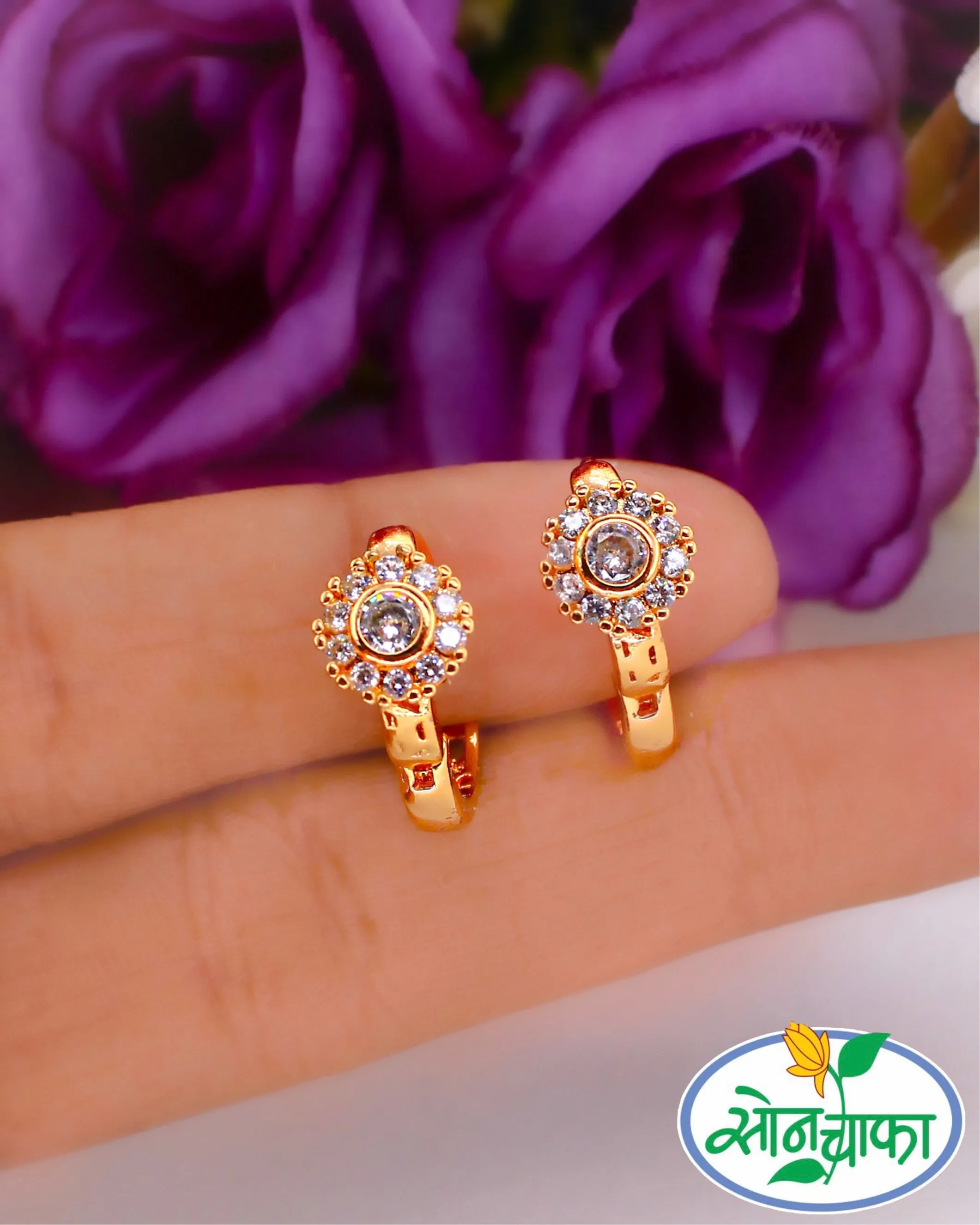 SHIMMERING DAINTY DIAMOND EARRINGS