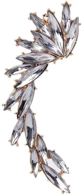 Shiny Stud Ear Crawler Full Rhinestone Ear Cuff Wrap Clip Earring Women Jewelry