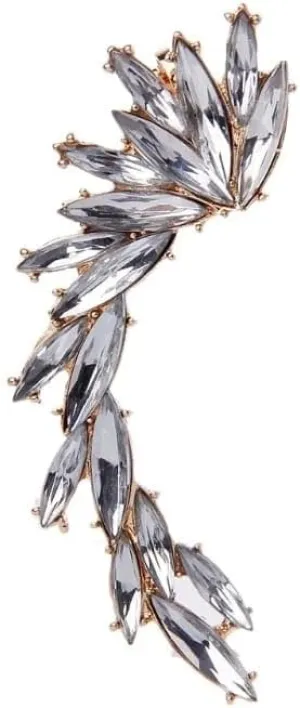 Shiny Stud Ear Crawler Full Rhinestone Ear Cuff Wrap Clip Earring Women Jewelry