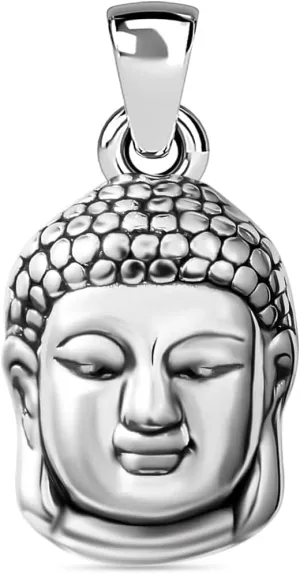 SHOP LC 925 Sterling Silver Unisex Meditation fortune Tibetan Buddha Head Charm Prayer Religious Pendant Women Jewelrys for (Carved/Hematite) Birthday Gifts for Women Birthday Gifts