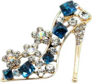 Shuiniba High Heels Shoes Shape Brooch Pin for Women Brides Created Brooch Size 4.23.9cm