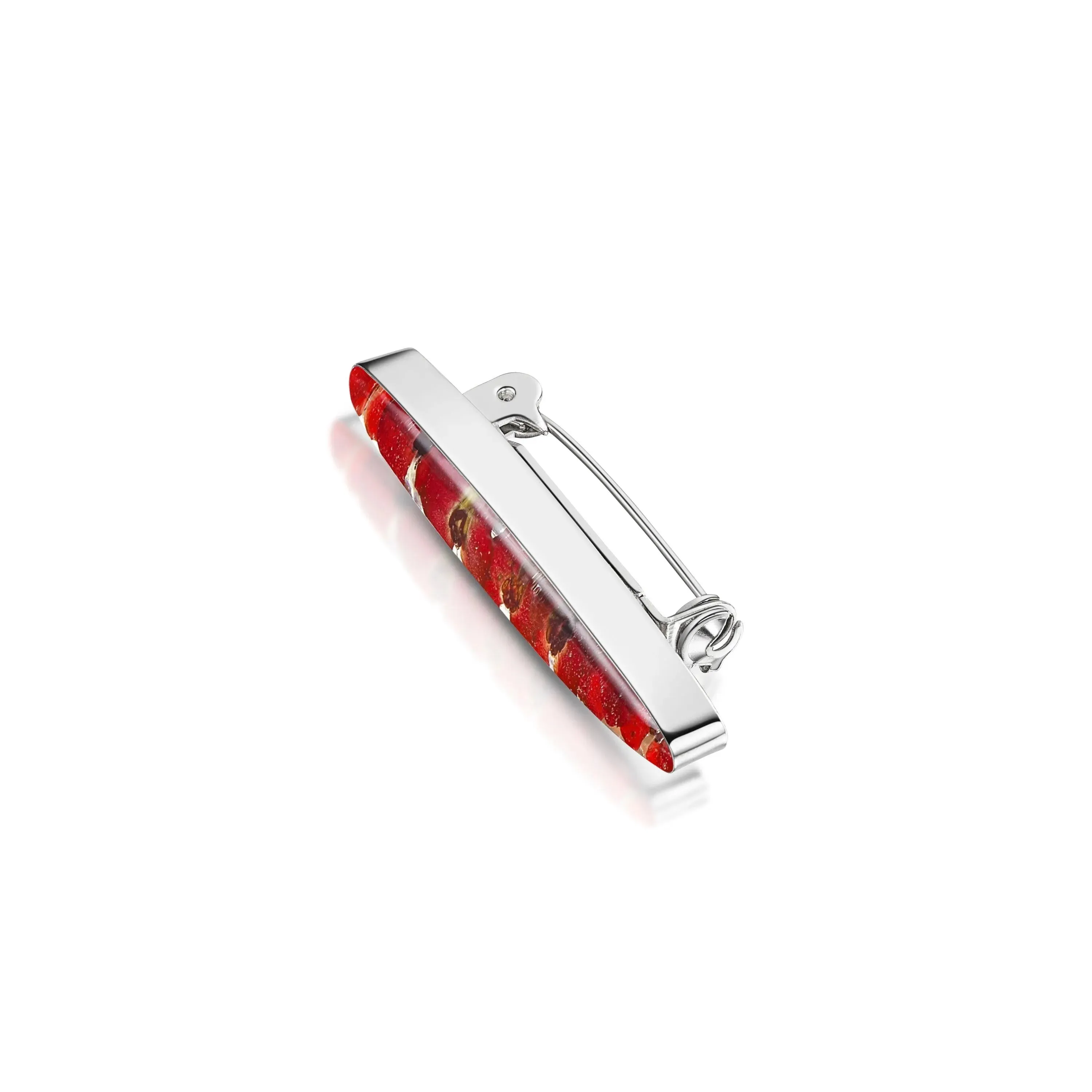 Silver Brooch - Poppy - Tapered Oval