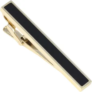 Silver Gold Gunmetal Onyx Tie Clip Tie Bar Made in Japan