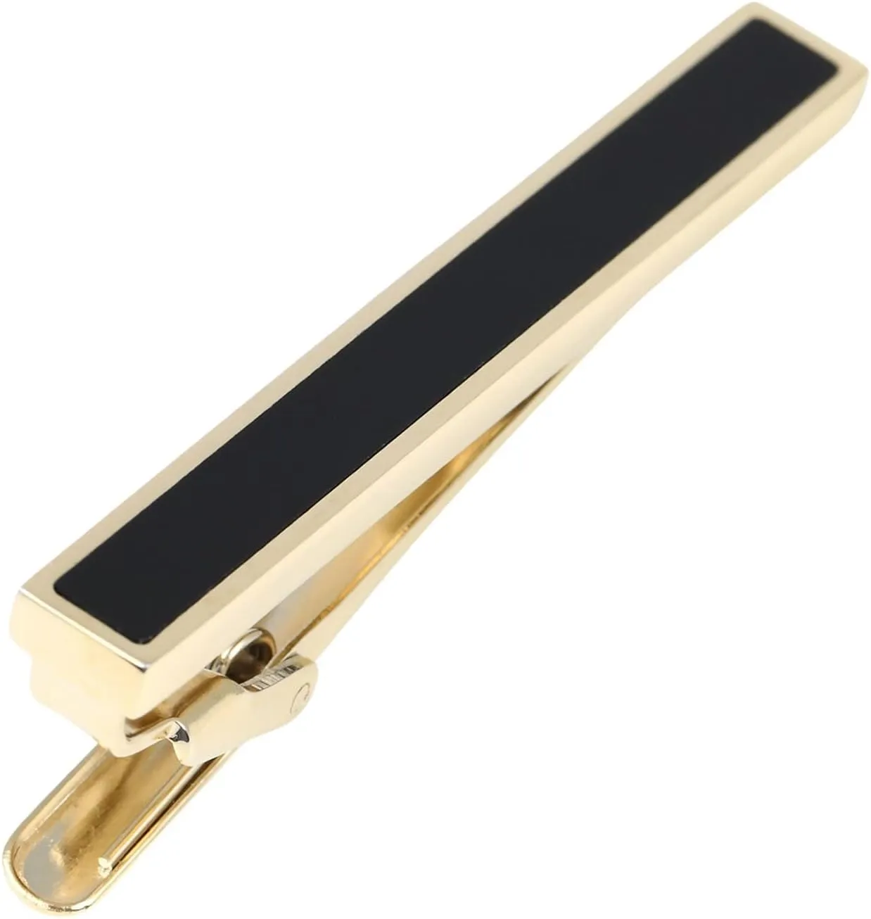 Silver Gold Gunmetal Onyx Tie Clip Tie Bar Made in Japan