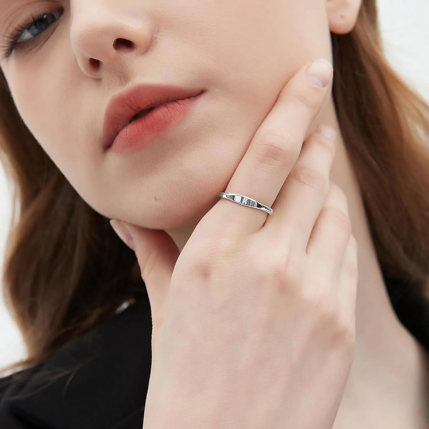 Silver Initial Rings for Women Non Tarnish Thumb Rings for Teen Girls 925SL Silver plated for Women