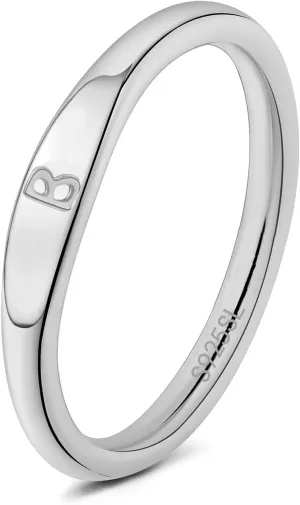 Silver Initial Rings for Women Non Tarnish Thumb Rings for Teen Girls 925SL Silver plated for Women