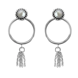 Silver Liya Pearl Earrings