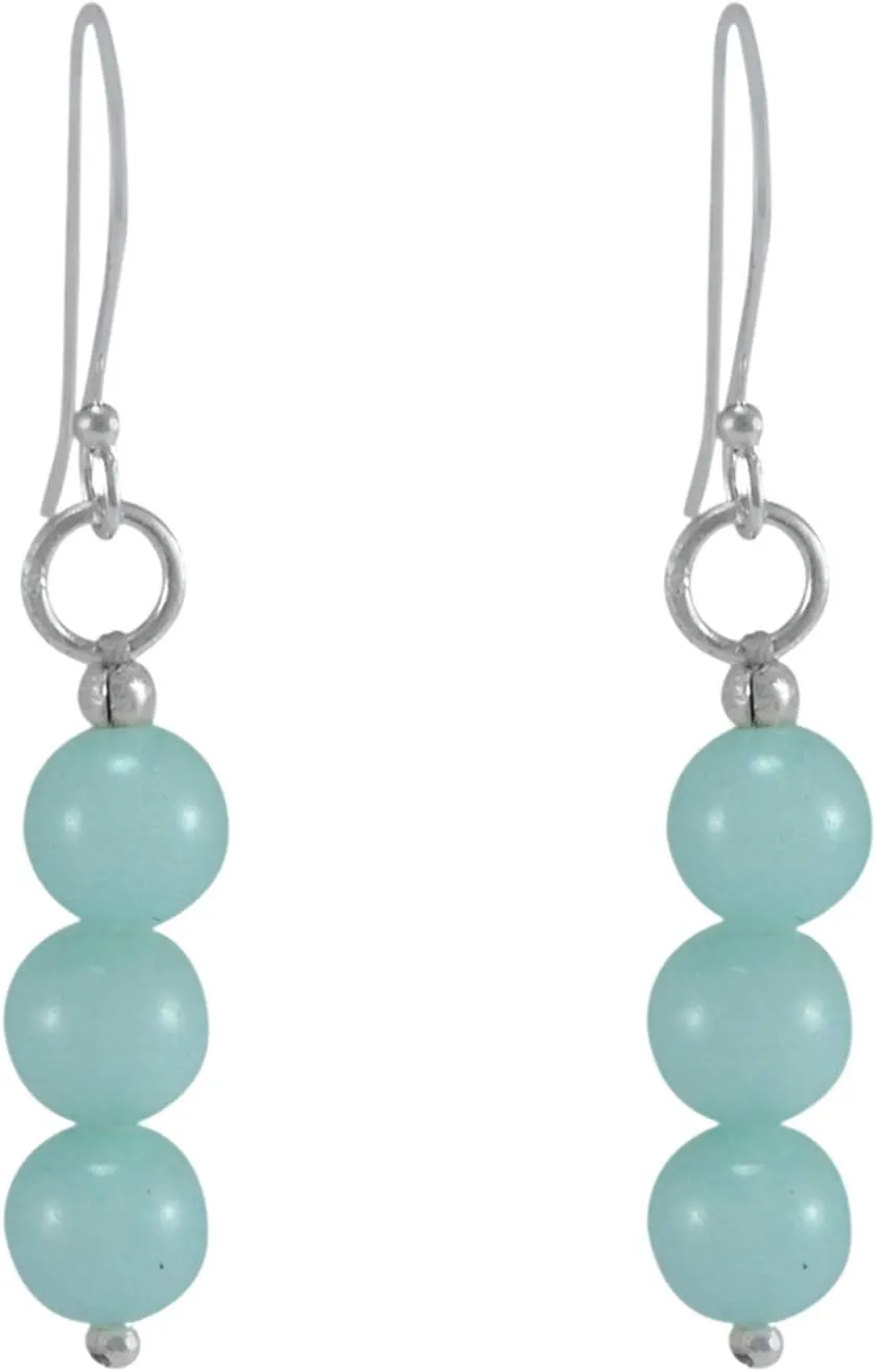 Silvesto India Amazonite 925 Sterling Silver Earring