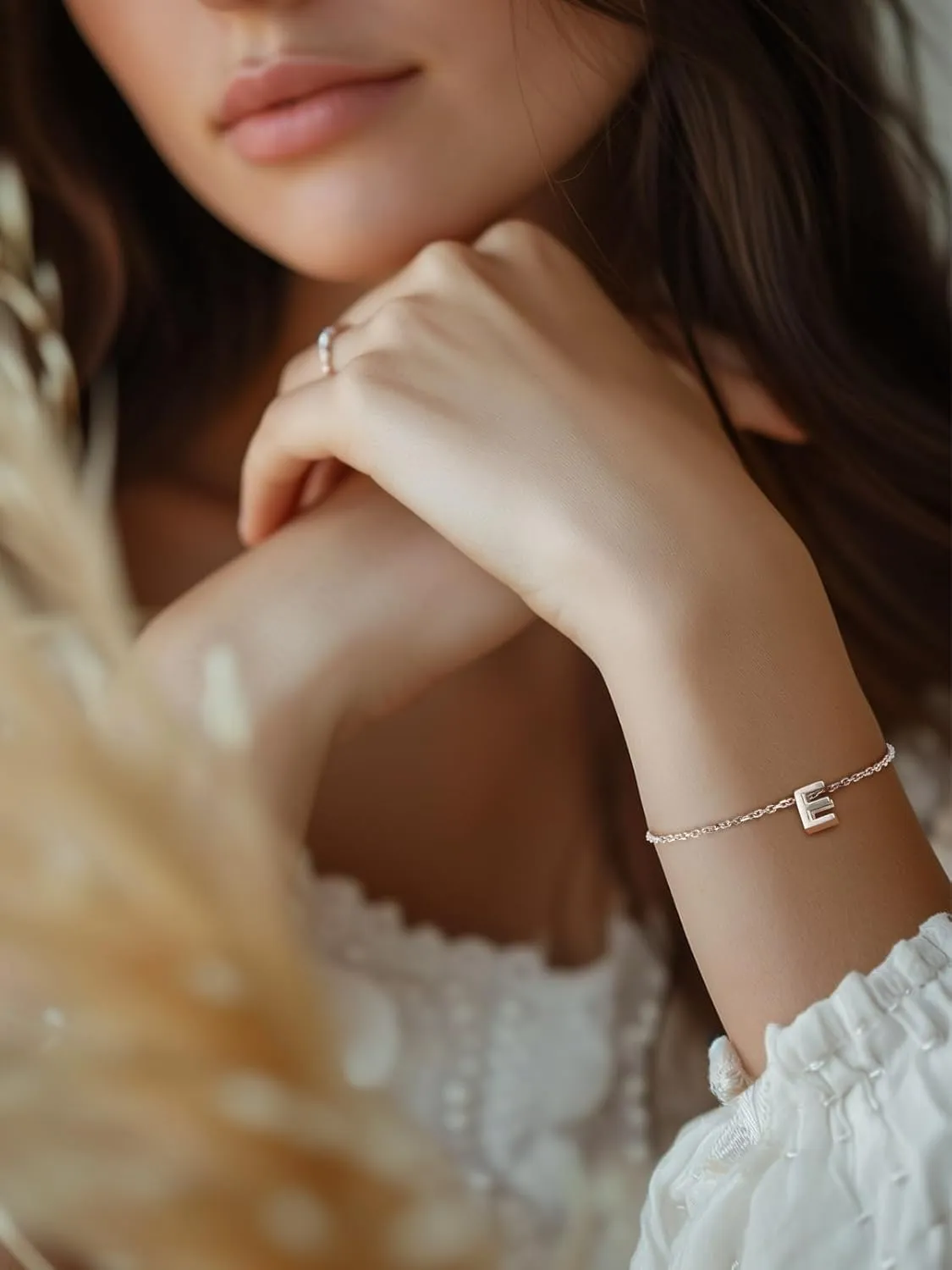 Silvora S925 Sterling Silver Initial Letter Bracelet - A to Z, 6.3"   2" Adjustable Personalized 26 Alphabet Jewelry Initial Bracelet for Women