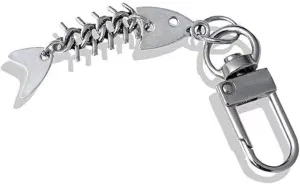 Simple Metal Fishbone Charm Keychains Unique Pendant Car Keyring Backpack Decoration Fashion Jewelry for Women Girls Alloy