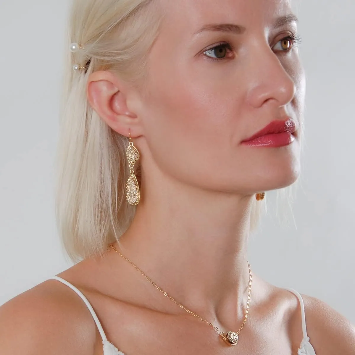 Simulated Druzy Dangle Earrings for Women - Gold, Silver, or Rose Gold Tone Boho Earrings for Women