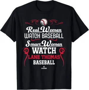 Smart Women Watch Lane Thomas Cleveland Baseball MLBPA T-Shirt