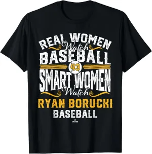Smart Women Watch Ryan Borucki Pittsburgh Baseball MLBPA T-Shirt
