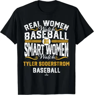 Smart Women Watch Tyler Soderstrom Oakland Baseball MLBPA T-Shirt