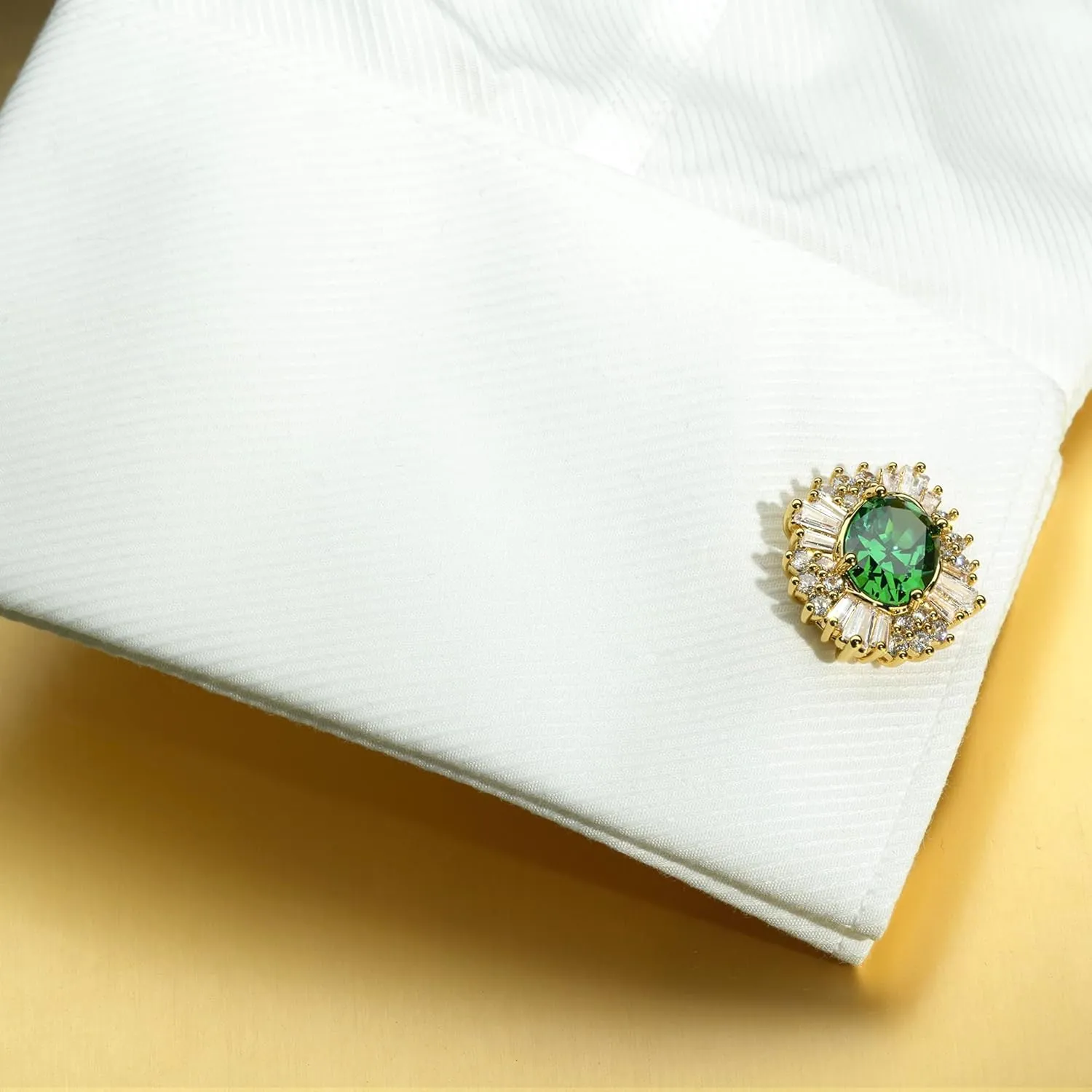Sogee Crystal Cufflinks for Men Real Gold Plated CZ Mens Cuff Links for Wedding Party Unique Gift