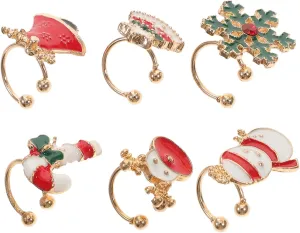 SOIMISS 6pcs Christmas Decorations Earring Ear Cuff Festive Fashion Ear Decor Holiday Theme Jewelry