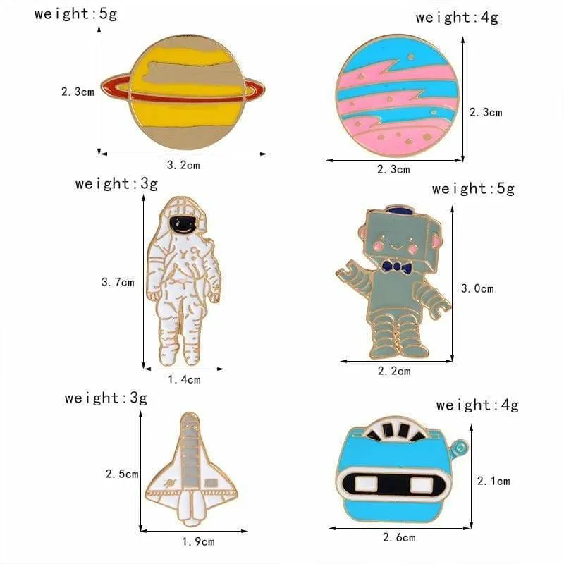 Space astronomy brooches