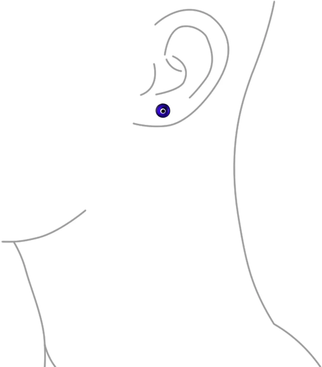 Spiritual Protection Round White Pink Blue Nazar Evil Eye Stud Earrings For Women Teen Murano Glass .925 Sterling Silver 9MM Made In Turkey