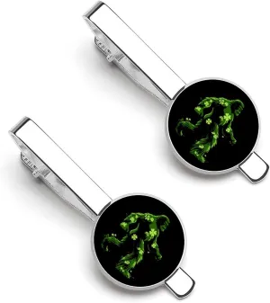 St Patricks Day Bigfoot Sasquatch Shamrock Mens Tie Clips Pin Unique Tie Bars for Wedding Anniversary Holiday Gifts 5.5x2.2cm