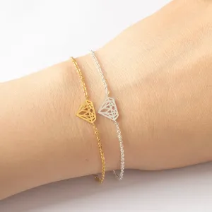 Stainless Steel Geometric Cone Pendant Bracelet