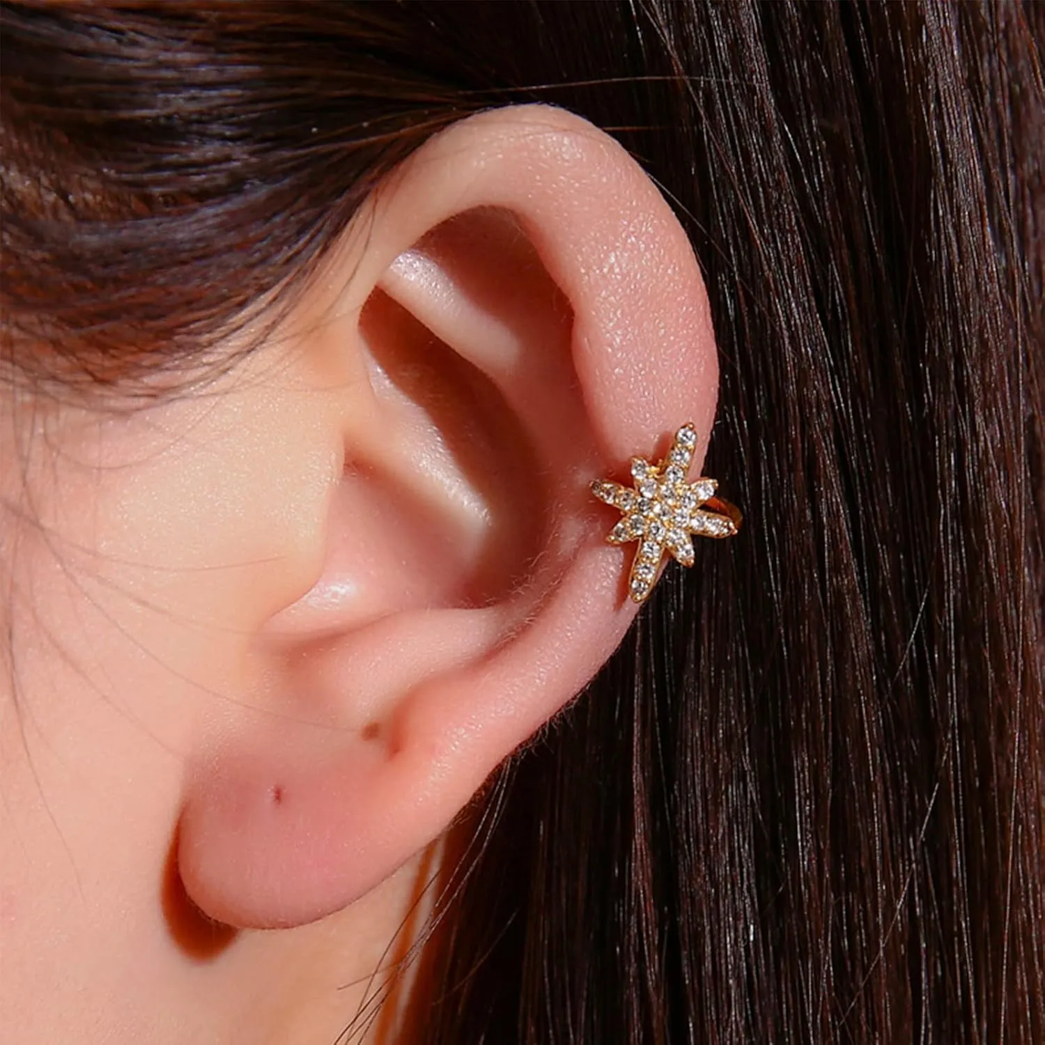 Star Ear Cuff for Women Non Piercing Northstar Ear Cuff Earrings CZ Ear Cuff Earrings Jewelry for Girls