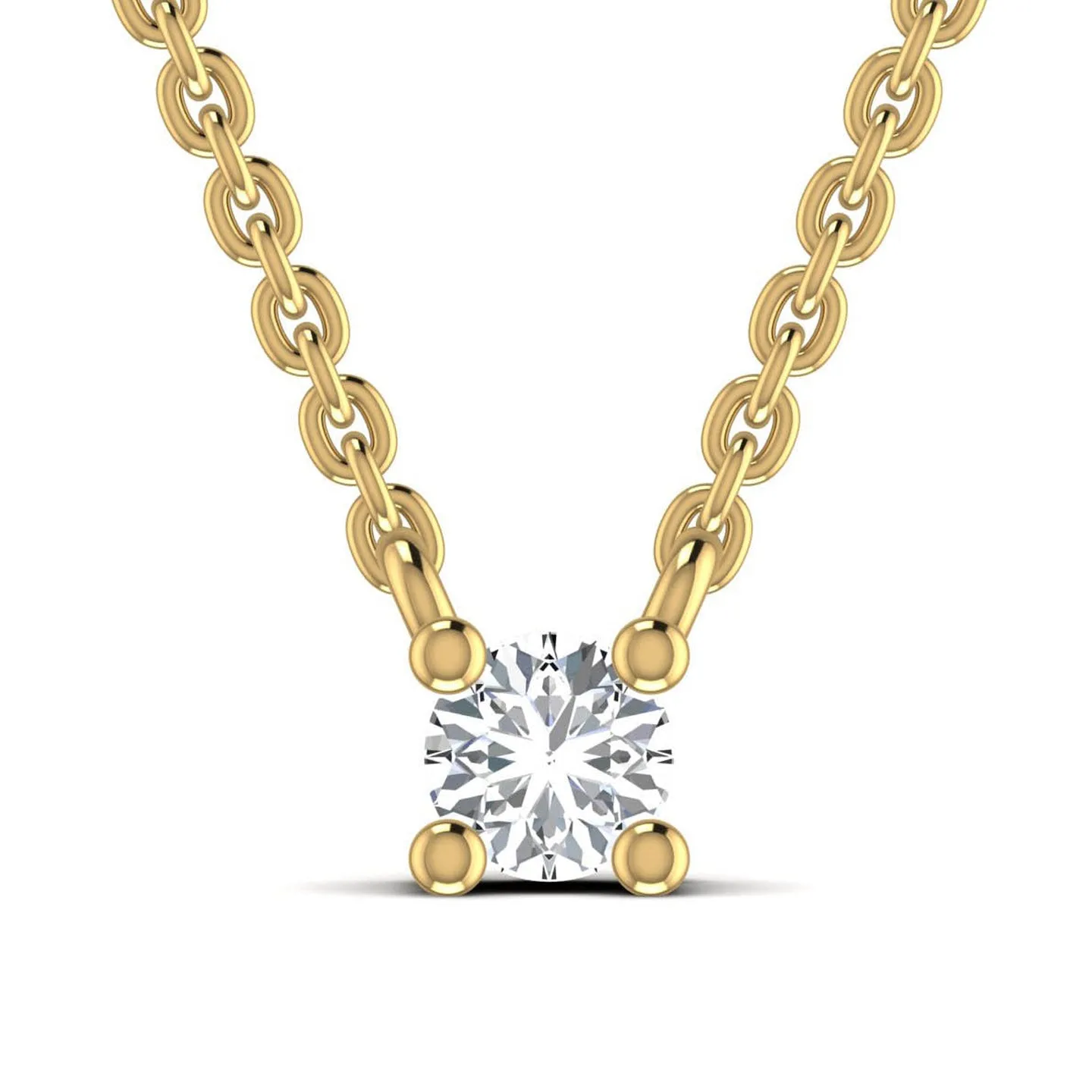 Starry Solitaire Silver Pendant Necklace