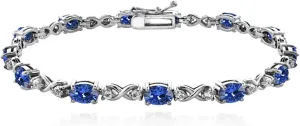 Sterling Silver 6x4mm Oval Infinity Bracelet Made with European Crystals