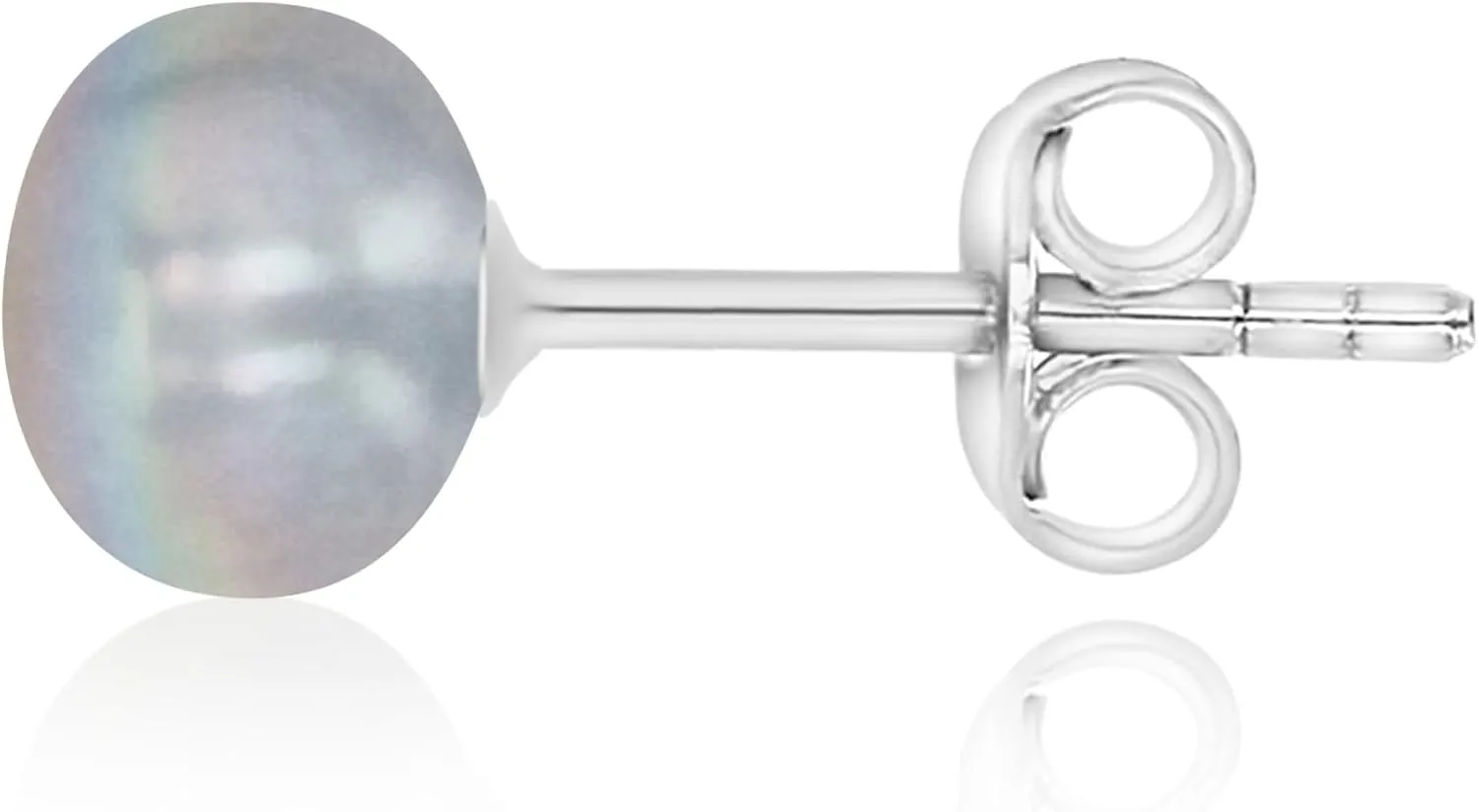 Sterling Silver Hypoallergenic Pearl Stud Earrings 925 Freshwater Cultured Button Pearl Studs For Women, 6mm-9mm