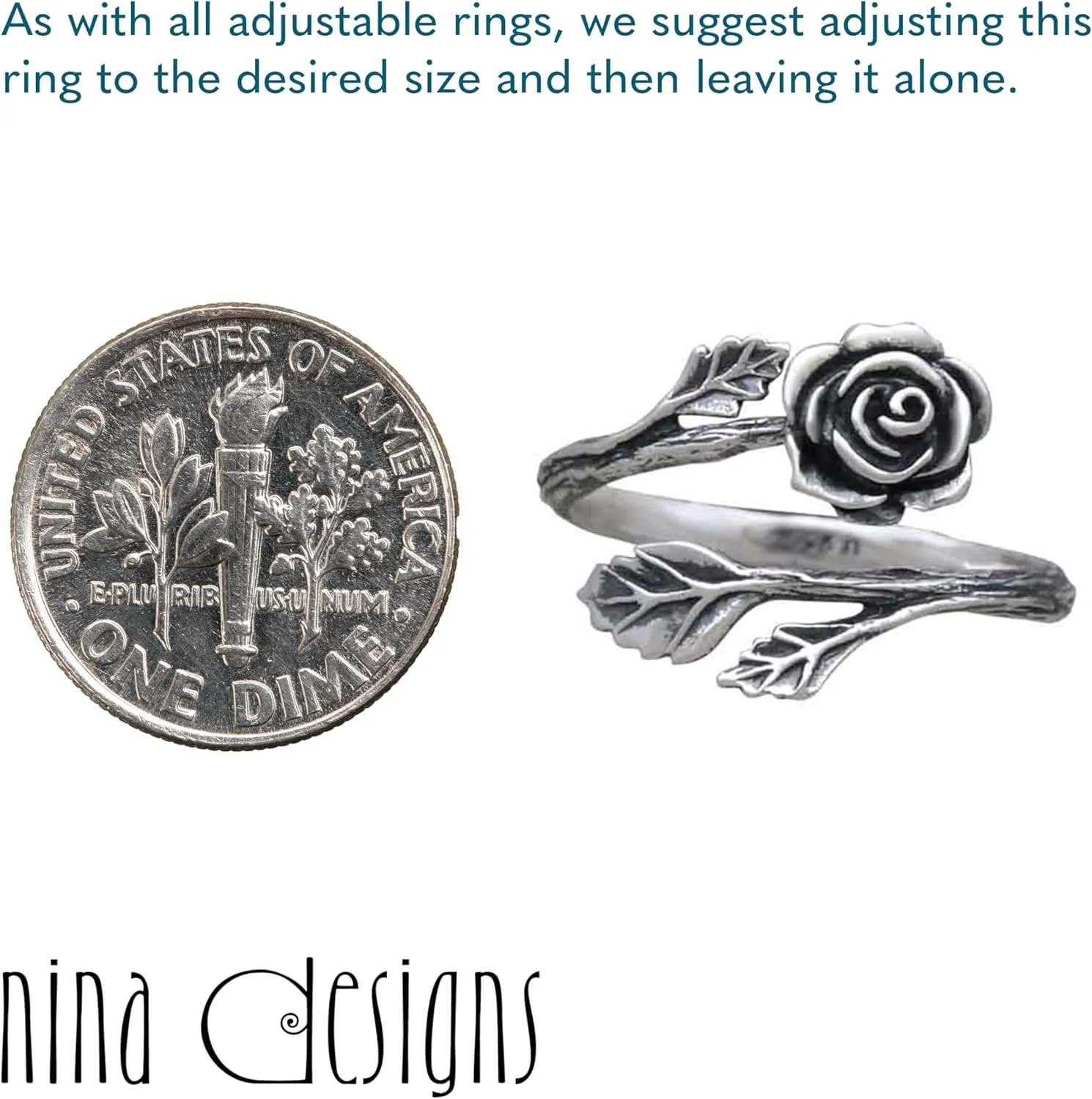 Sterling Silver Rings - Sterling Silver Adjustable Ring, Silver Jewelry for Women, 925 Sterling Silver, Gift for Women Womens Rings