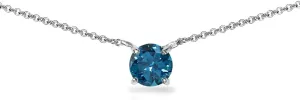 Sterling Silver Solitaire Choker Necklace Made with AAA Cubic Zirconia