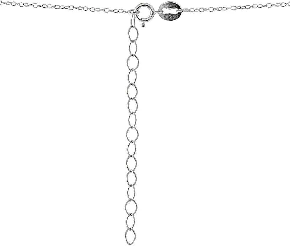 Sterling Silver Solitaire Choker Necklace Made with AAA Cubic Zirconia