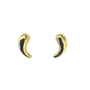 Sterling Silver Teardrop Curved Studs