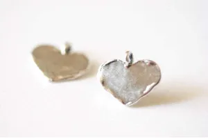 Sterling Silver Wholesale Heart Charm Pendant, heart Blanks Discs, Silver Heart Charm, shiny silver, Heart Blank, Silver Heart, 87