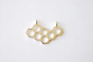 Sterling Silver Wholesale Honeycomb Charm- 925 Honeycomb, Hexagon Charm, Silver Beehive Charm Pendant, 241
