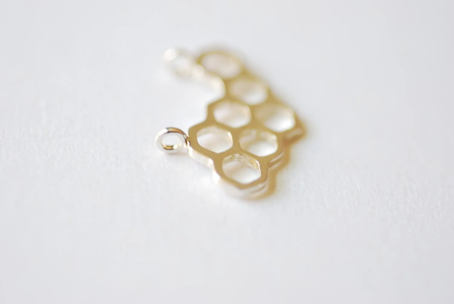 Sterling Silver Wholesale Honeycomb Charm- 925 Honeycomb, Hexagon Charm, Silver Beehive Charm Pendant, 241