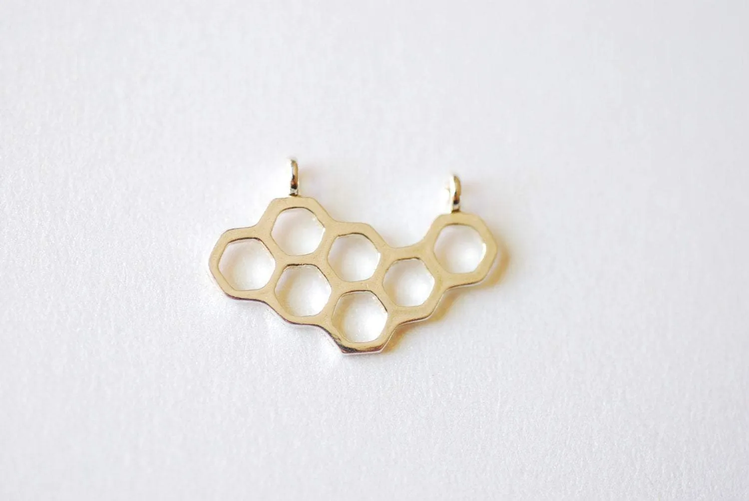 Sterling Silver Wholesale Honeycomb Charm- 925 Honeycomb, Hexagon Charm, Silver Beehive Charm Pendant, 241